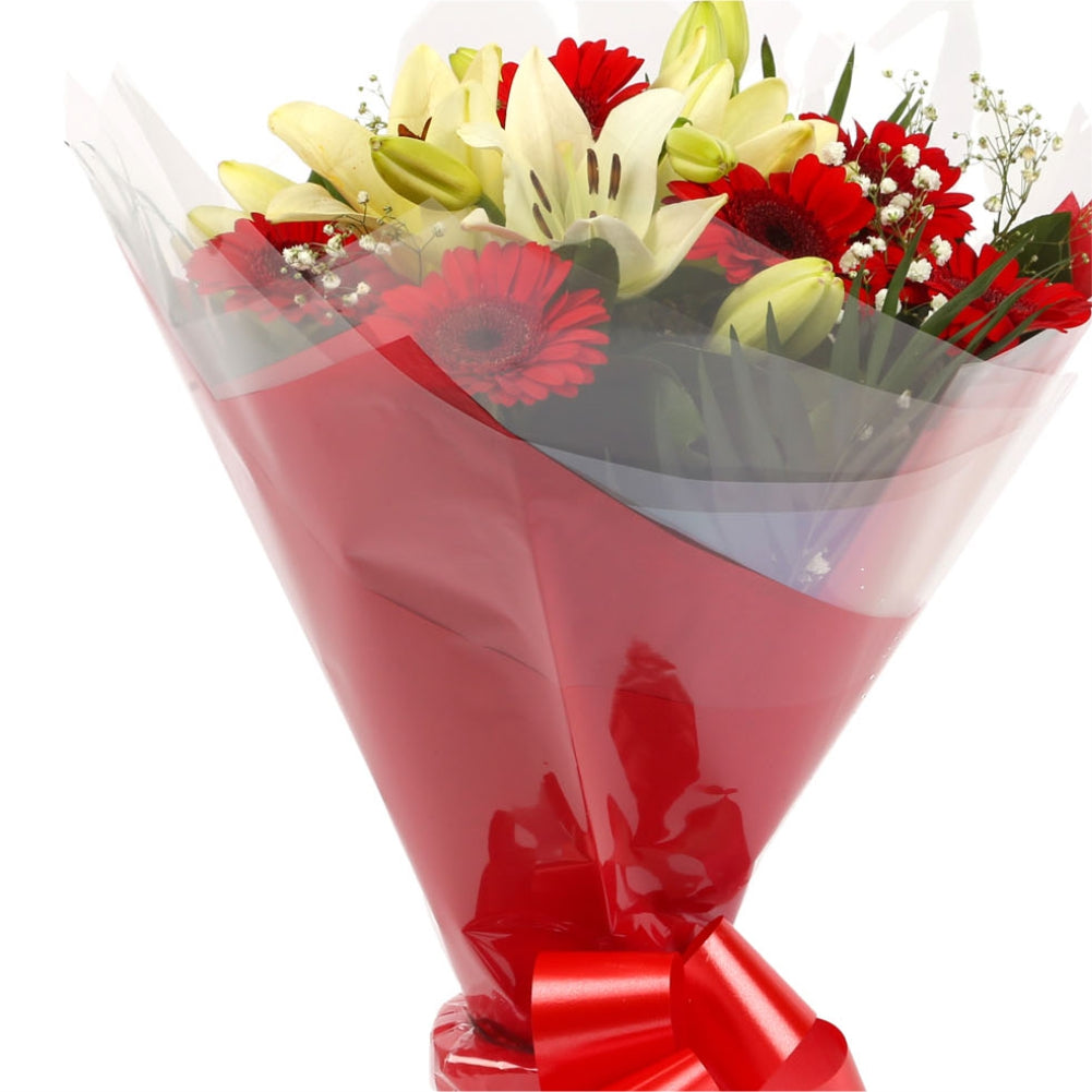 A Stunning Red Gerbera & Lily Bouquet & Birthday Balloon£16.99