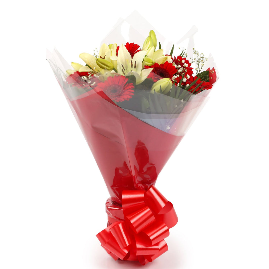 A Stunning Red Gerbera & Lily Bouquet & Birthday Balloon£16.99
