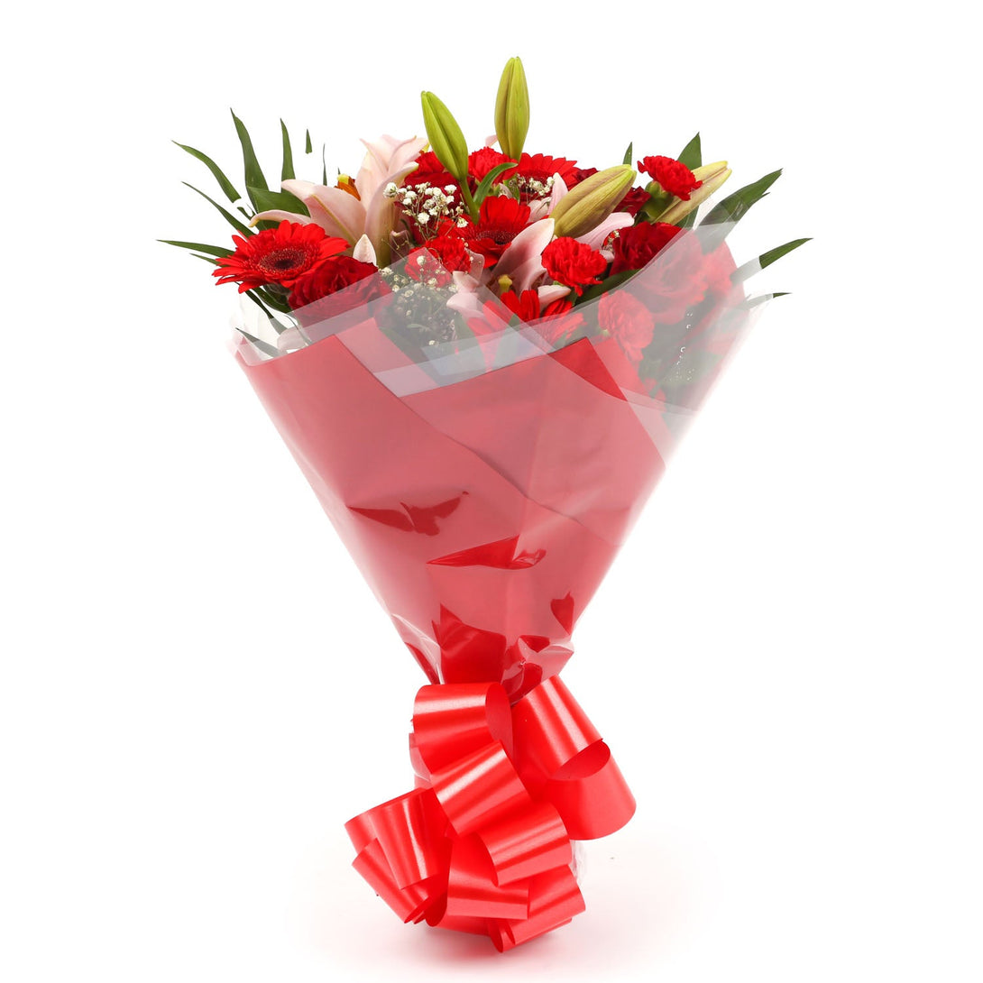 A Red Floral Fancy Bouquet & Birthday Balloon£16.99