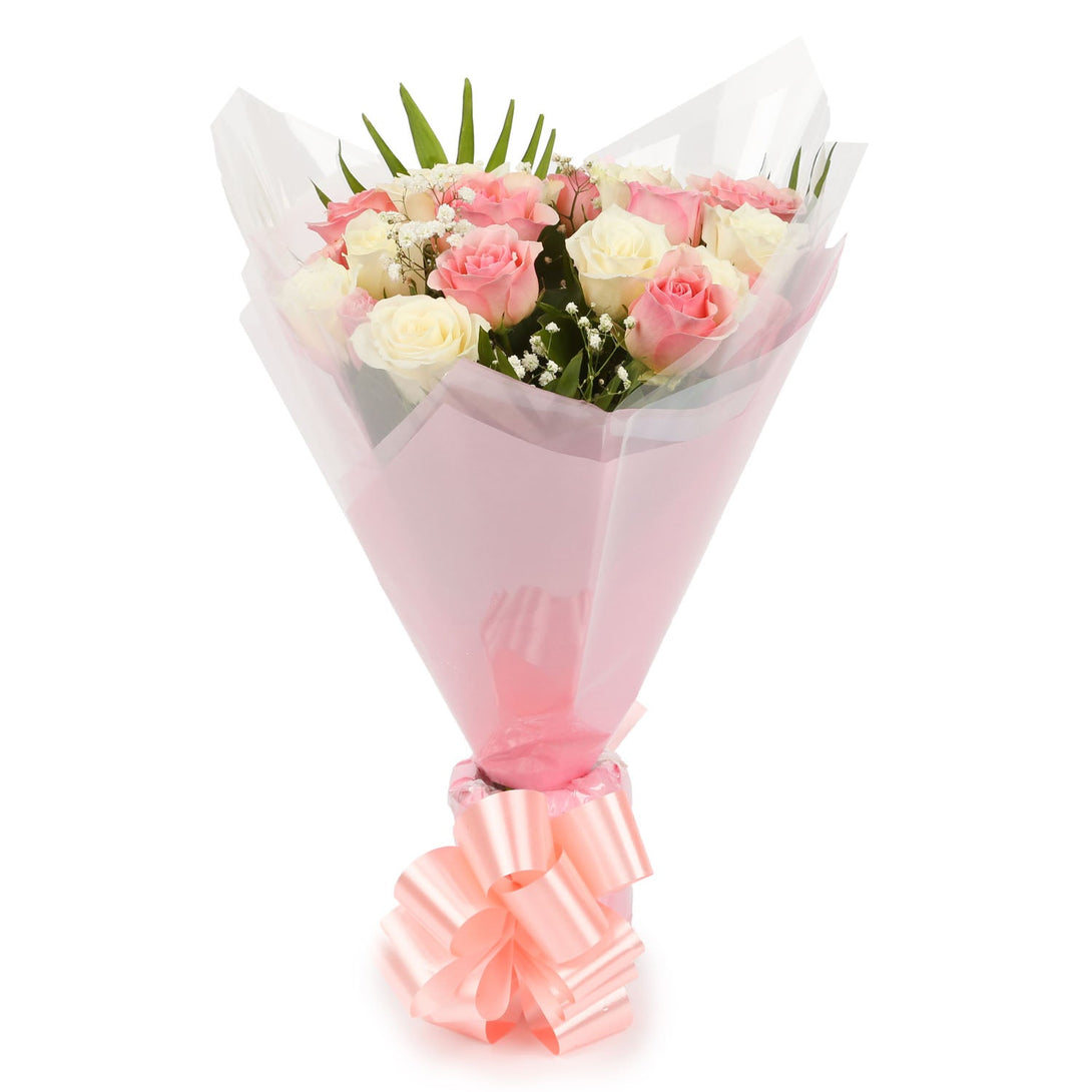 20 Sweet Pink & White Roses & Get Well Balloon£21.99