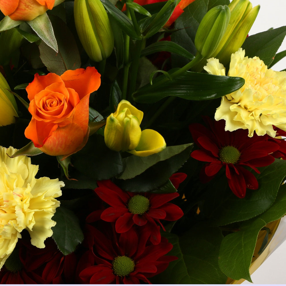 Happy Birthday Balloon & Redsunshine Flowers£19.99