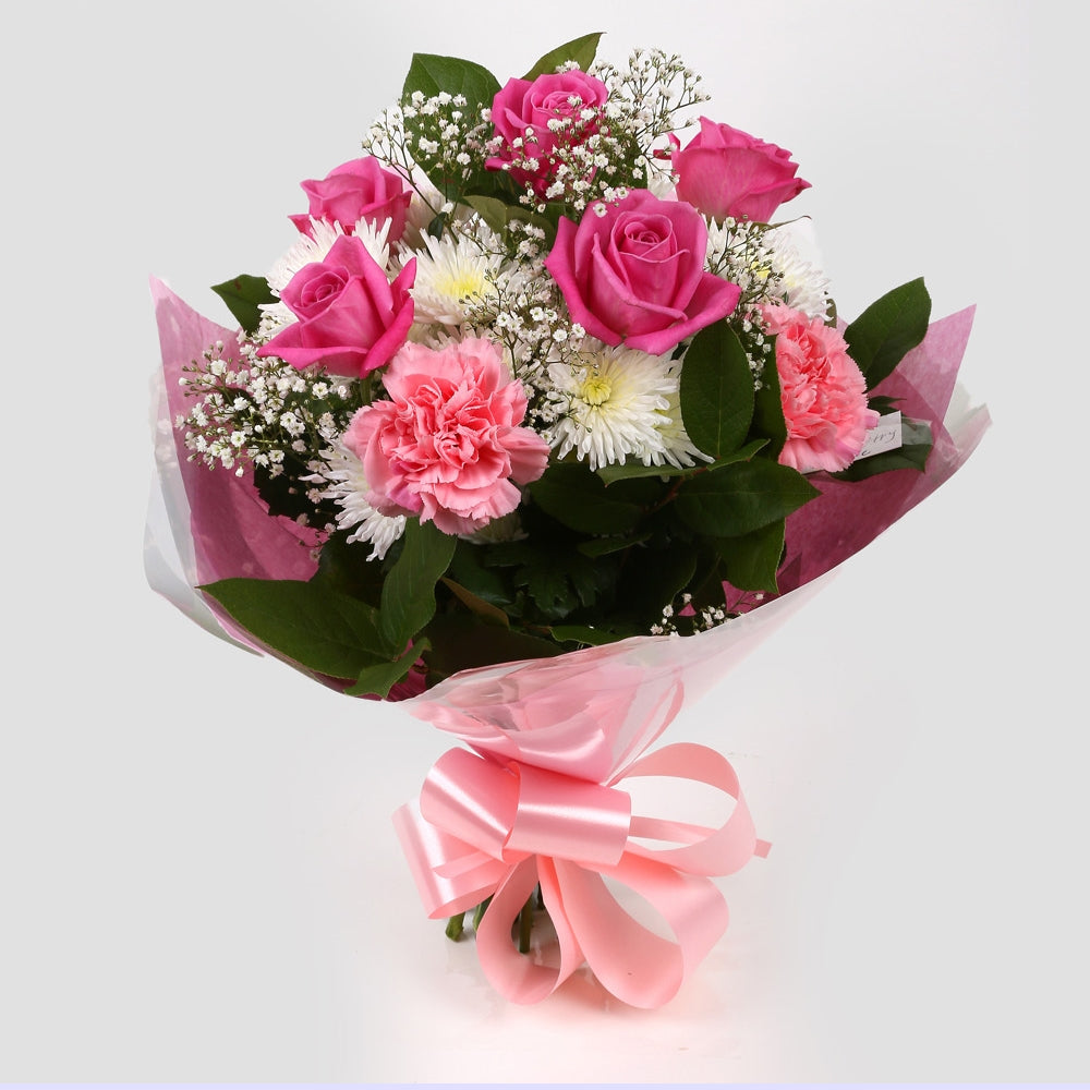 Birthday Balloon & Strawberry Pink Blush Flowers£19.99
