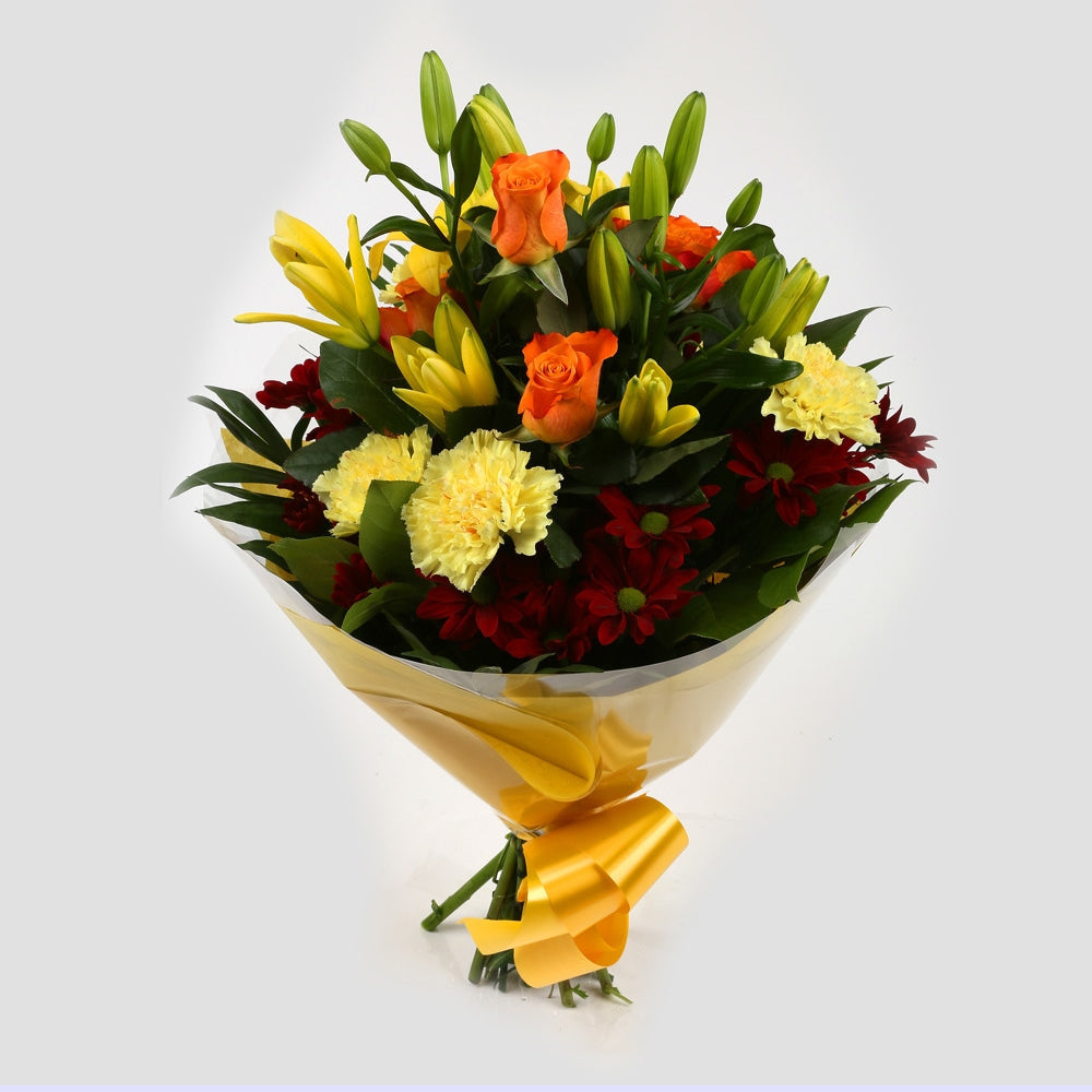 Happy Birthday Balloon & Redsunshine Flowers£19.99
