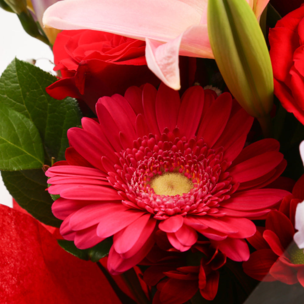 Congratulations Balloon & Red & Pink Delight Flowers£19.99