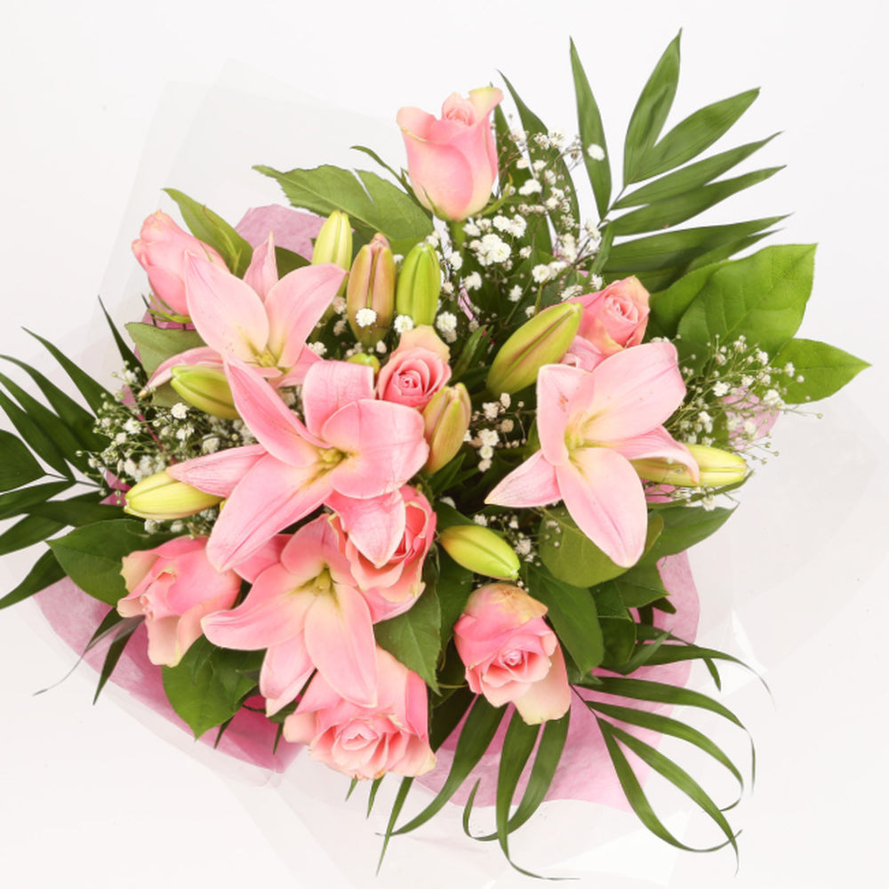 Birthday Balloon & Pink Jewel Flowers£19.99