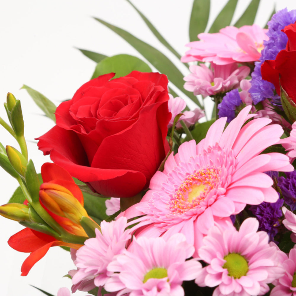 Congratulations Balloon & Red Blush Flowers£19.99