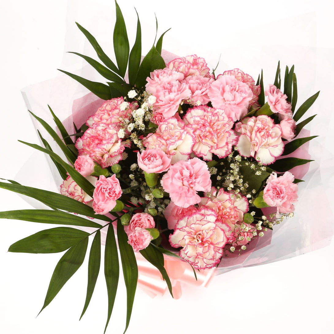 A Beautiful Pink Candy Carnations Melody & Get Well Balloon£16.99