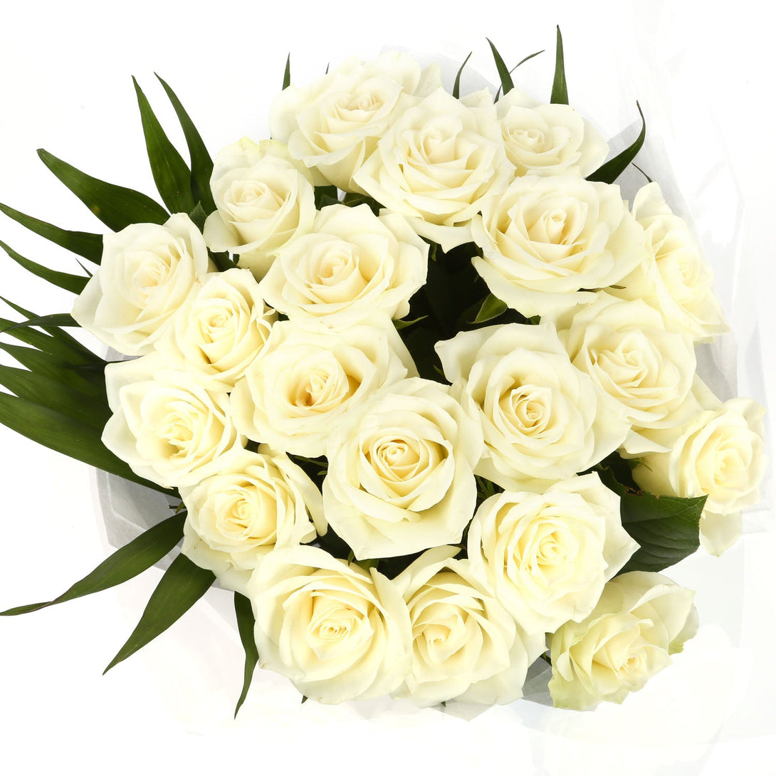 20 White Roses Bouquet & Birthday Balloon£21.99