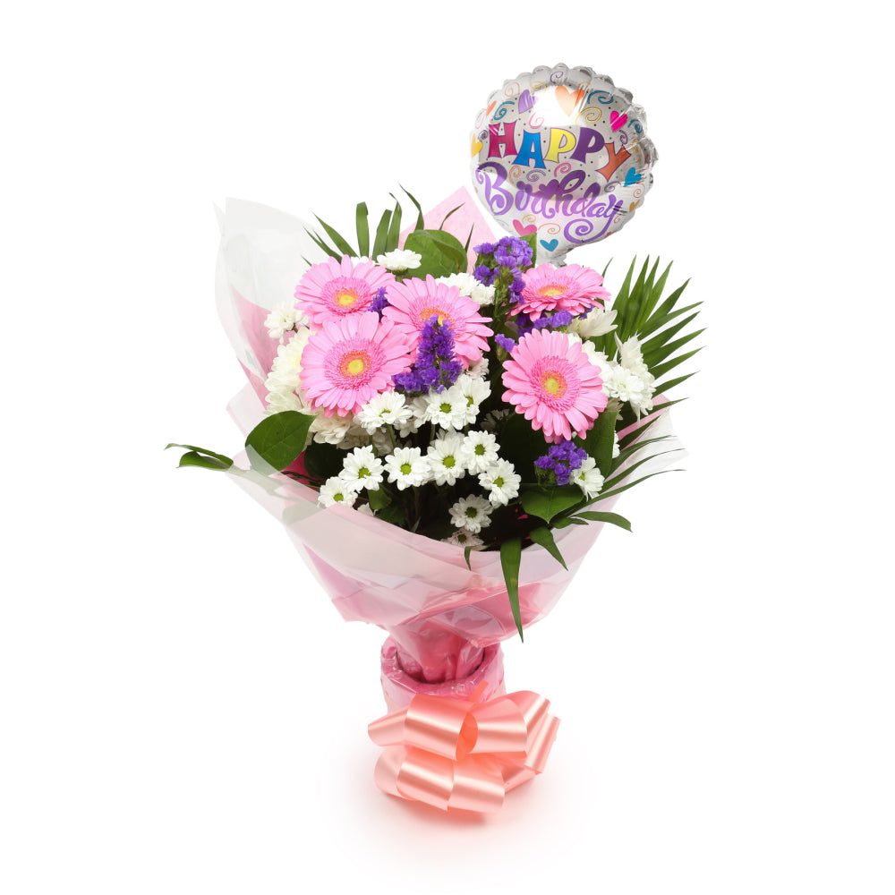 Birthday Balloon & Serenity Flowers£19.99