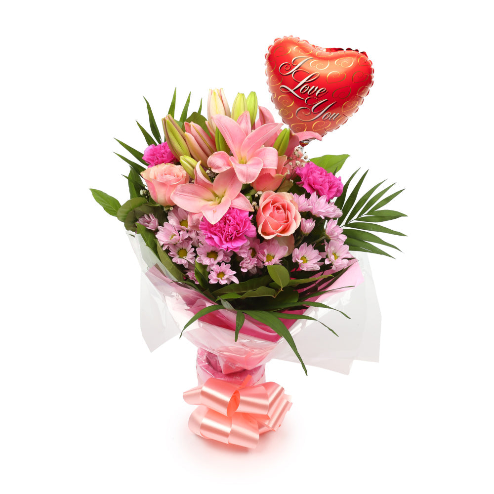 Love You Balloon & Pink Candy Bouquet£19.99