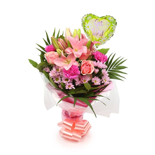 Get Well Balloon & Pink Candy Flowers£19.99