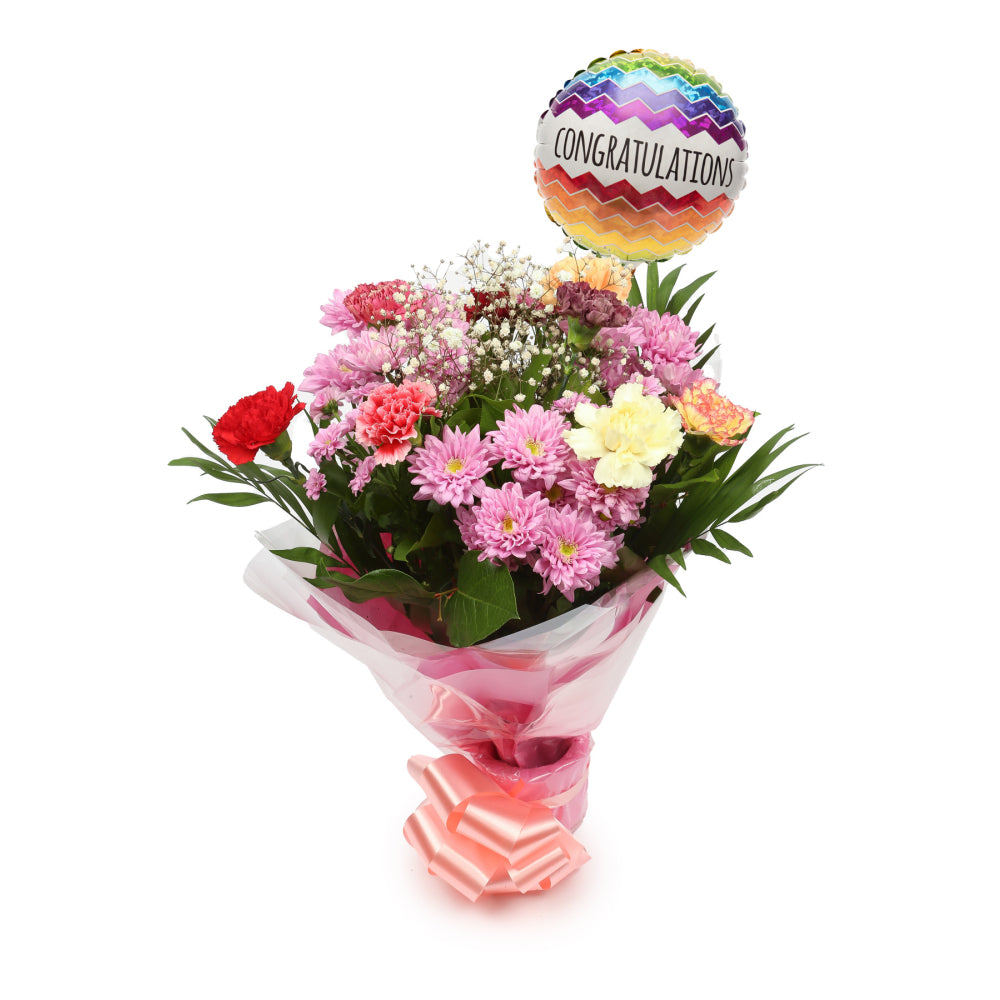 Congratulations Balloon & Confetti Flowers£19.99