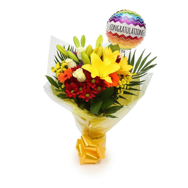Congratulations Balloon & Sun Delight Flowers£19.99