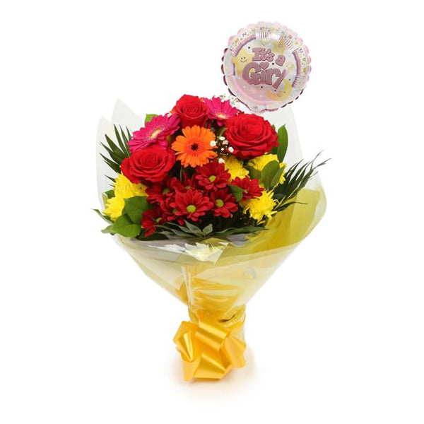 Its A Girl Balloon & Beauty Blooms Flowers£19.99