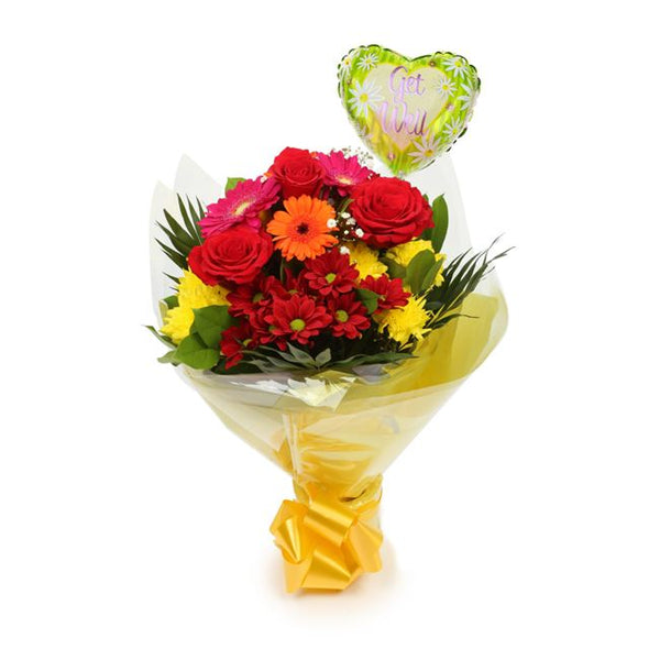 Get Well Balloon & Beauty Blooms Flowers£19.99