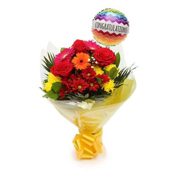 Congratulations Balloon & Beauty Blooms Flowers£19.99