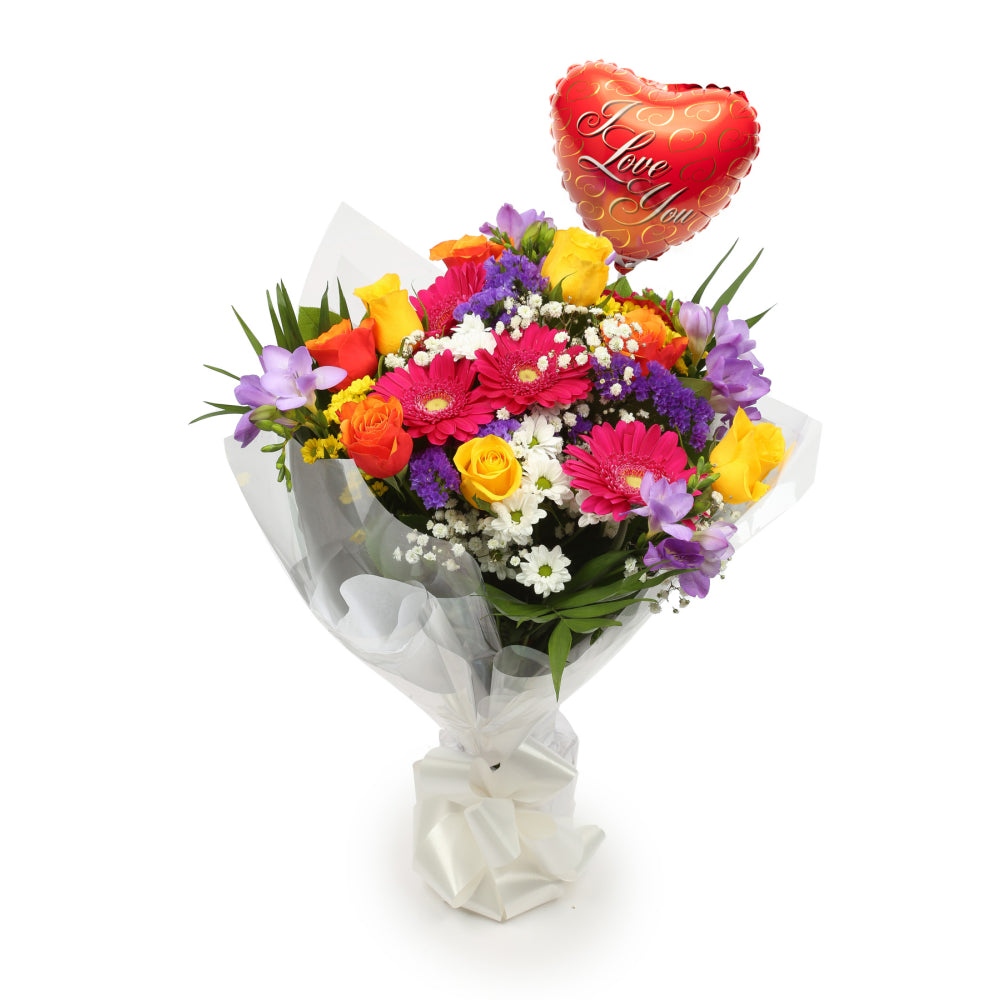 Love You Balloon & Brilliant Blooms Bouquet£19.99