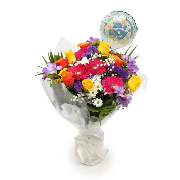 Its A Boy Balloon & Brilliant Blooms Flowers£19.99