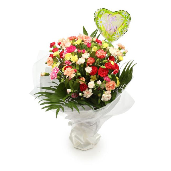 Get Well Balloon & Multi Colour star Flowers£19.99