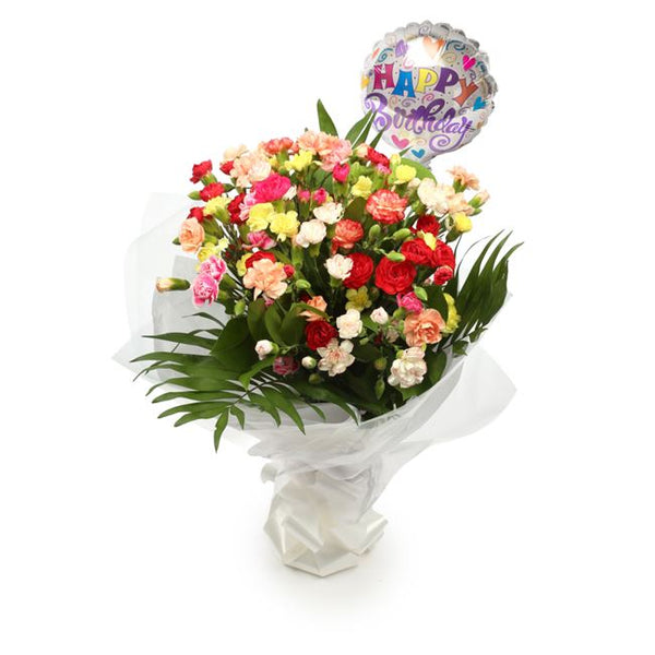 Birthday Balloon & Multi Colour Star Flowers£19.99