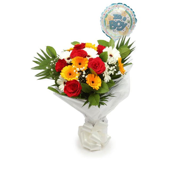 Its A Boy Balloon & Celebration Flowers£19.99