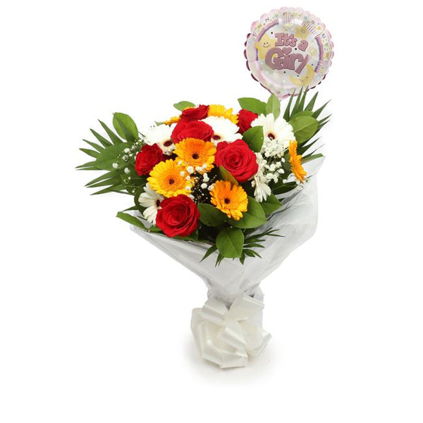 Its A Girl Balloon & Celebration Flowers£19.99