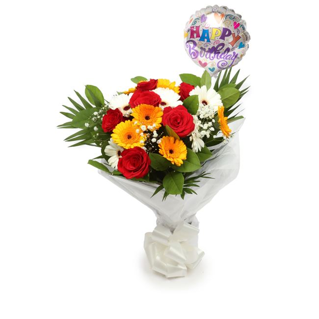 Birthday Balloon & Celebration Bouquet Flowers£19.99