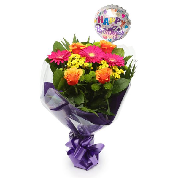 Birthday Balloon & Wonderful Flowers Bouquet£19.99