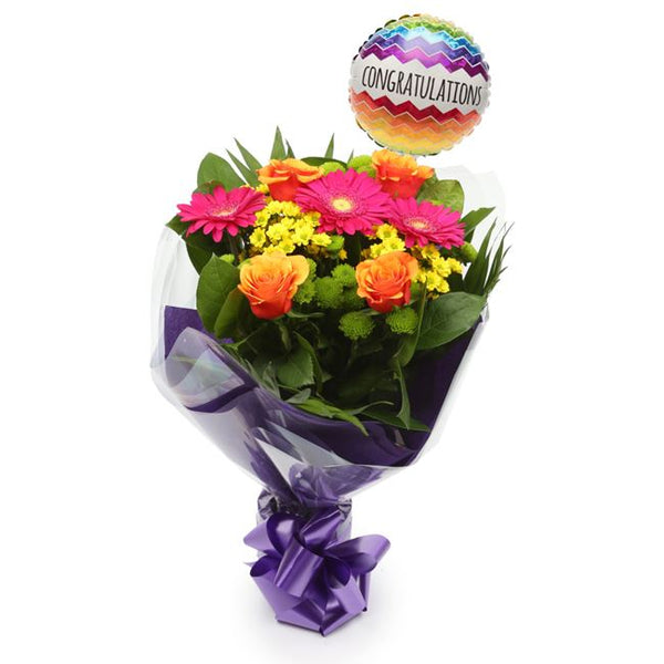 Congratulations Balloon & Wonderful Flowers£19.99
