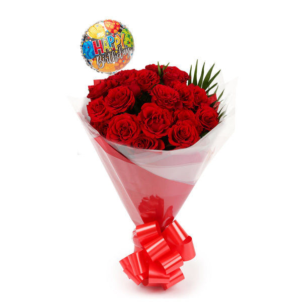 20 Red Roses & Birthday Balloon£21.99