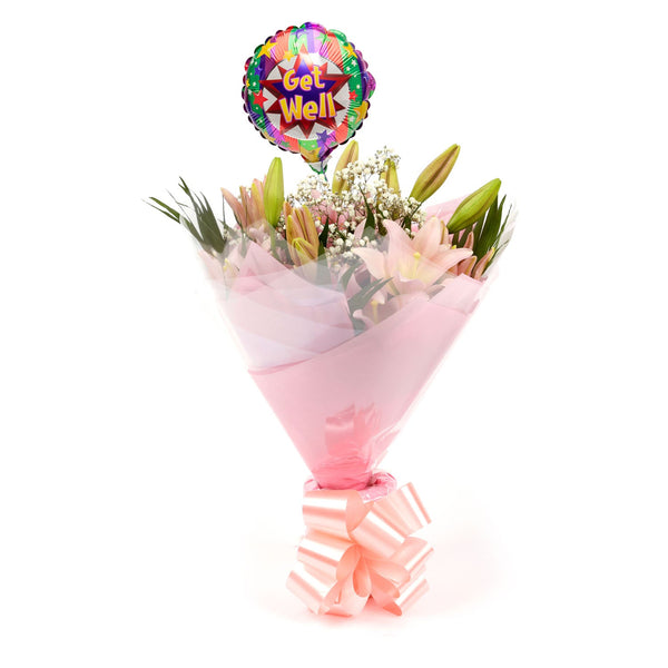 A Classic Pink Lilies Bouquet & Get Well Balloon£16.99