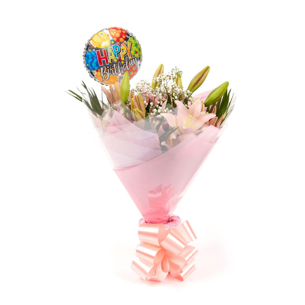 A Classic Pink Lilies Bouquet & Birthday Balloon£16.99