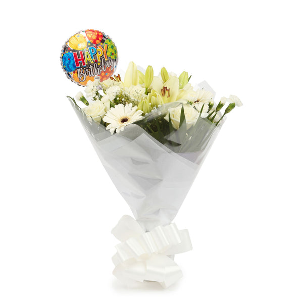 A Wonderful White Bouquet & Birthday Balloon£16.99