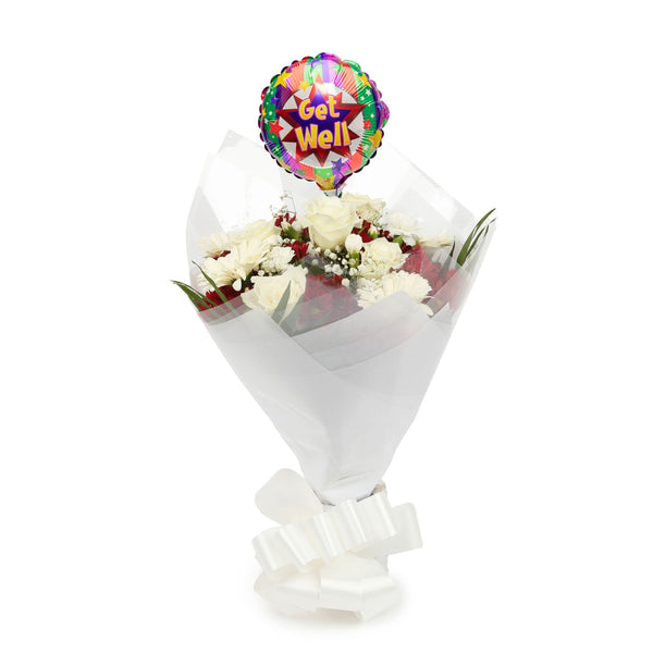 A Red & White Deluxe Bouquet & Get Well Balloon£16.99