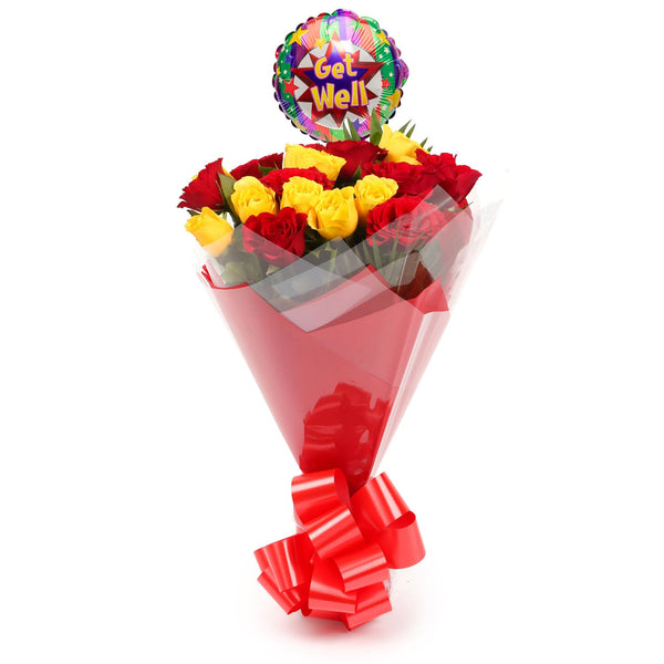 20 Blush Yellow & Red & Roses & Get Well Balloon£21.99