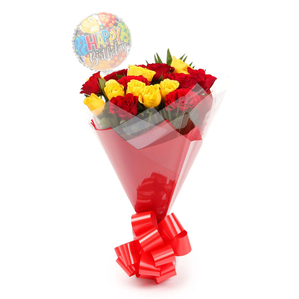 20 Blush Yellow & Red & Roses Birthday Balloon£21.99