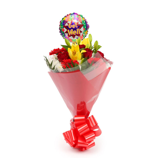 A Cherished Red Blooms Bouquet & Get Well Balloon£16.99