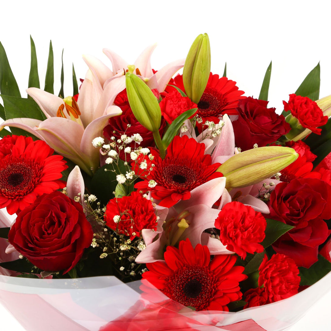 A Red Floral Fancy Bouquet & Birthday Balloon£16.99
