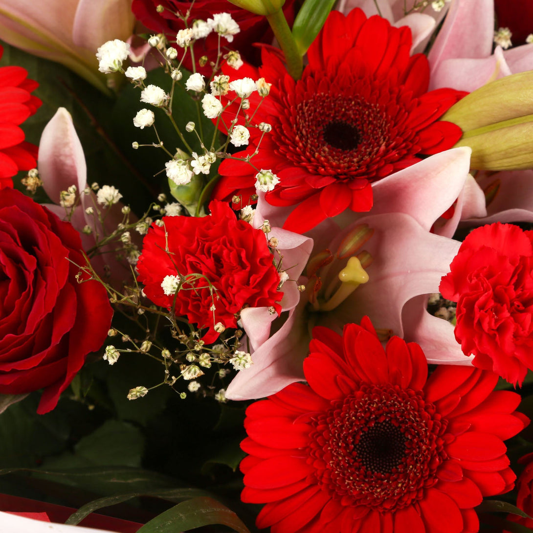 A Red Floral Fancy Bouquet & Birthday Balloon£16.99