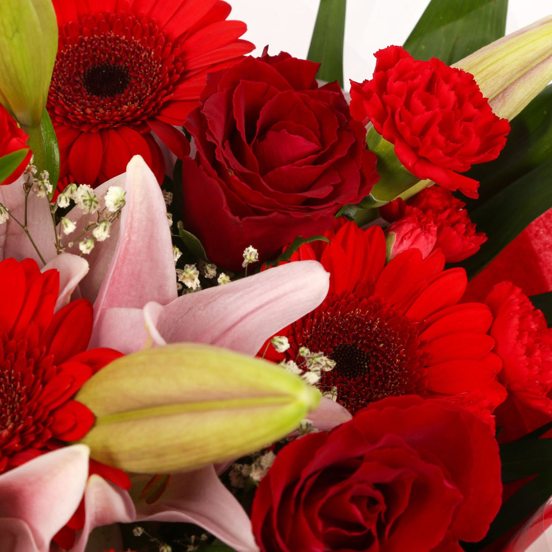 A Red Floral Fancy Bouquet & Birthday Balloon£16.99