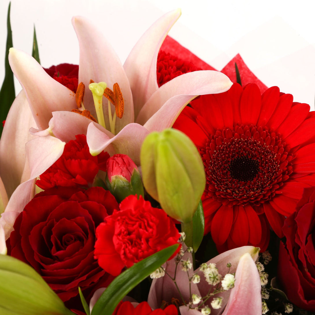 A Red Floral Fancy Bouquet & Birthday Balloon£16.99