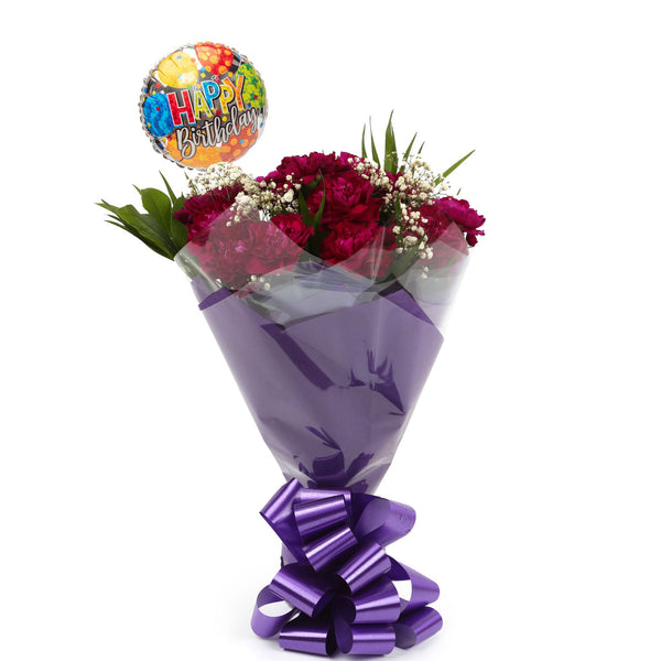 A Beautiful Cerise Carnations & Birthday Balloon£16.99