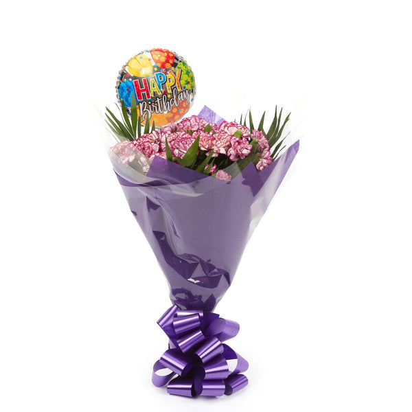 A Beautiful Purple Candy Carnations & Birthday Balloon£16.99