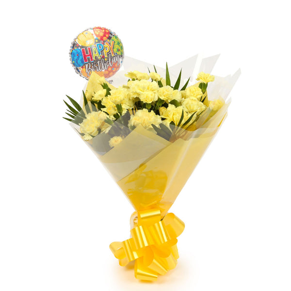 A Beautiful Gold Carnations & Birthday Balloon£16.99