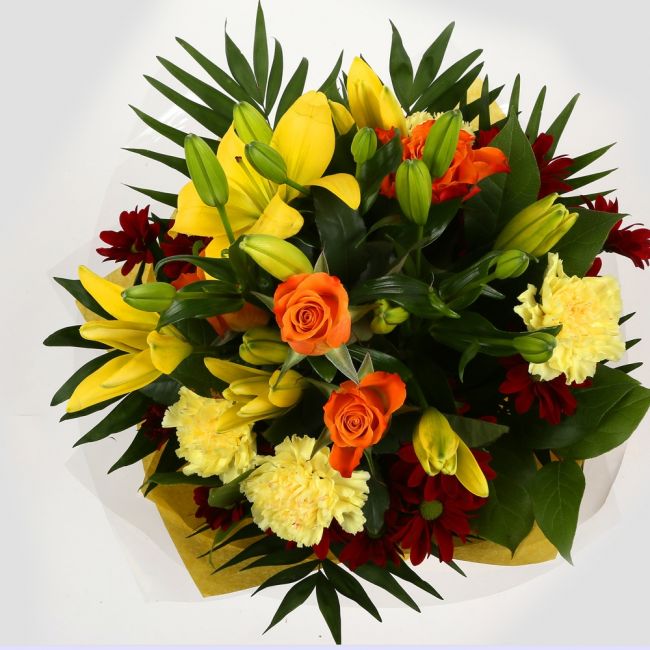Happy Birthday Balloon & Redsunshine Flowers£19.99