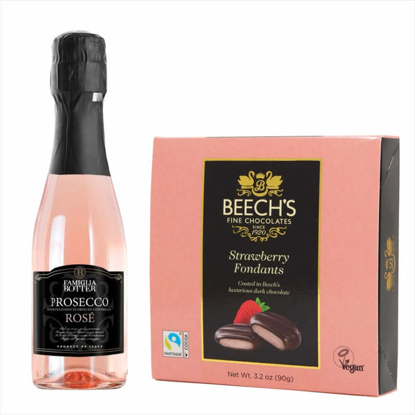 Botter Prosecco Rose 200ml & Strawberry Fondants Chocolate Gift