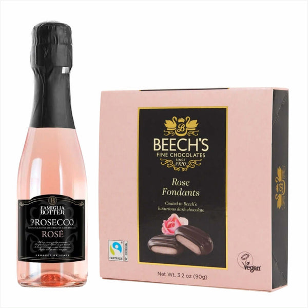 Botter Prosecco Rose 200ml & Rose Fondants Chocolate Gift