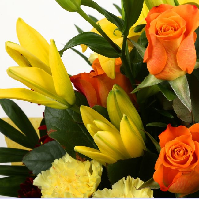 Happy Birthday Balloon & Redsunshine Flowers£19.99